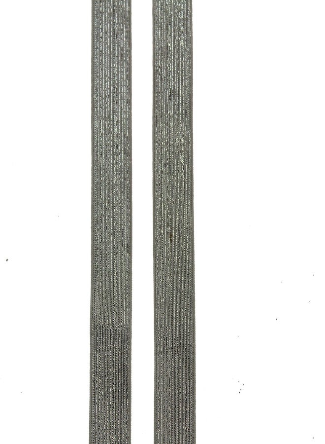 Jainsons Knitted Lurex Silver ZARI Elastic 25 Meters Pack 1.5 inch (40 mm) Premium Boutique Range Heavy Quality, Ideal for Tailoring/Sewing, Fashion Designing, Boutique, Stitching. (Silver, 1.50") - Image 1